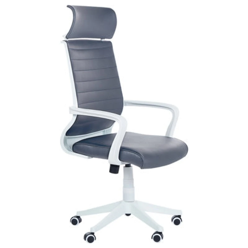 Image of Beliani Office Chair Leader Faux Leather Grey