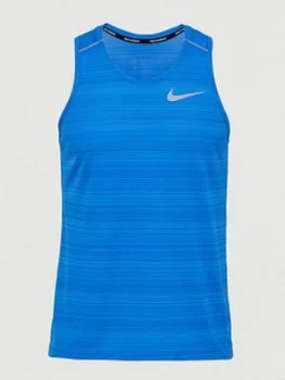 Image of Nike Dry Miler Tank, Blue Size M Men
