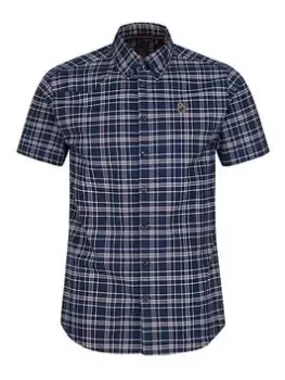 Image of Luke 1977 Short Sleeve Collar Shirt - Dark Navy, Size XL, Men