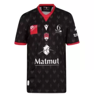 Image of Macron Lyon Home Rugby Shirt 2021 2022 - Black