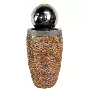 Image of Tranquility Water Features - Sphere with Pebble Column Solar Powered Water Feature