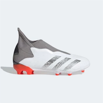 Image of adidas Predator Freak .3 Laceless Childrens FG Football Boots - White/SolarRed