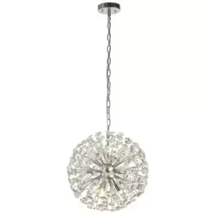 Image of Luminosa Lighting - Luminosa Salisbury Ceiling Pendant 40cm Sphere 9 Light G9 Polished Chrome, Crystal