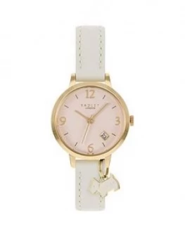 Image of Radley White Dial Dog Charm White Strap Watch