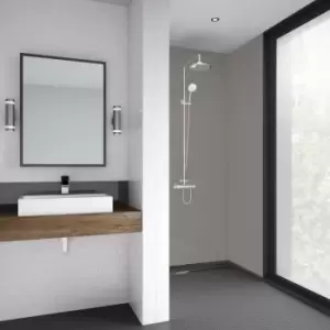 Image of Mermaid Composite Metro Tile Vertical Shower Wall Panel Mocha 2440mm x 1220mm in Tile Effect