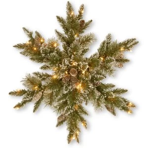 Image of National Tree Company Glittery Bristle Pine Snowflake