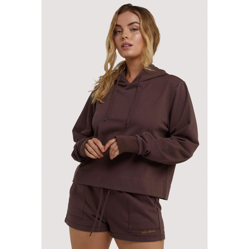 Image of Playful Promises Brown Hooded Top Brown female 10