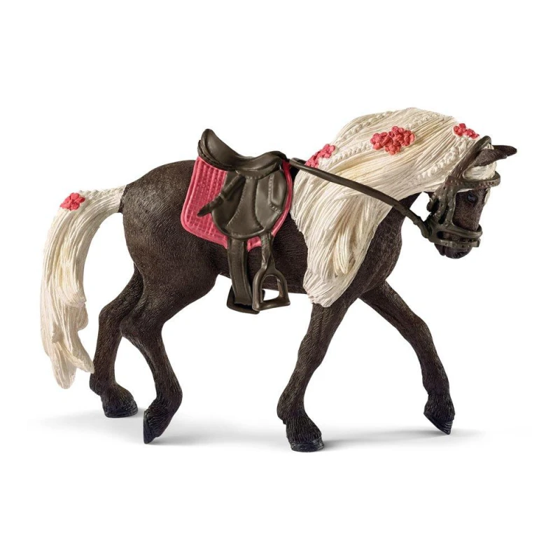 Image of Figurine: Schleich Horse Club Rocky Mountain Horse Mare Horse Show Toy Figure, Black, 5 to 12 Years (42469) Multi