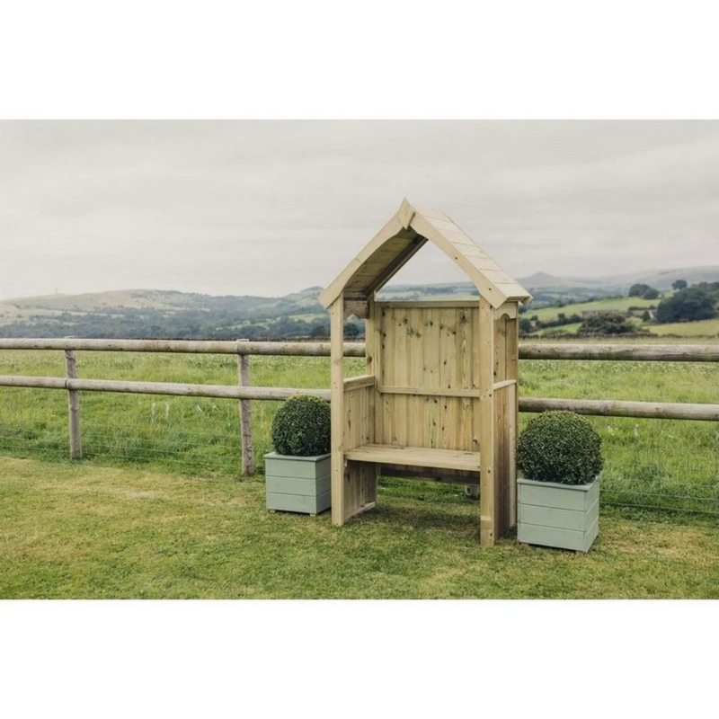 Image of Churnet Valley Garden Furniture Ltd Poppy Arbour - Timber - L61 x W120 x H205cm - Garden Furniture in Brown Brown Unisex