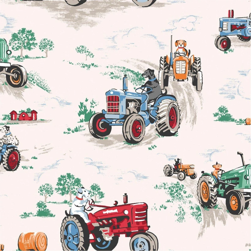 Image of Cath Kidston Tractor Multi Wallpaper Multi unisex One size