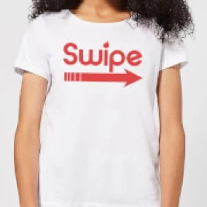 Image of Swipe Right Womens T-Shirt - White - 4XL