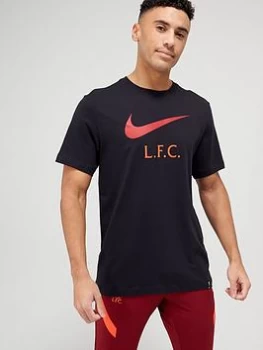 Image of Nike Liverpool FC Swoosh Tee - Black Size M Men