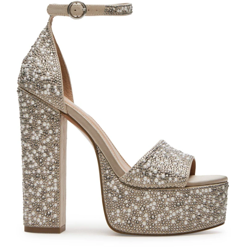 Image of Steve Madden Womens Glam Platform Heels Ivory female 6 (39)