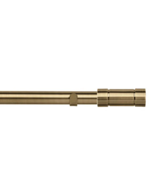 Image of Unknown 28mm Fixed Length Metal Eyelet Curtain Pole Set In Antique Brass - Aspect Finial, 90Cm