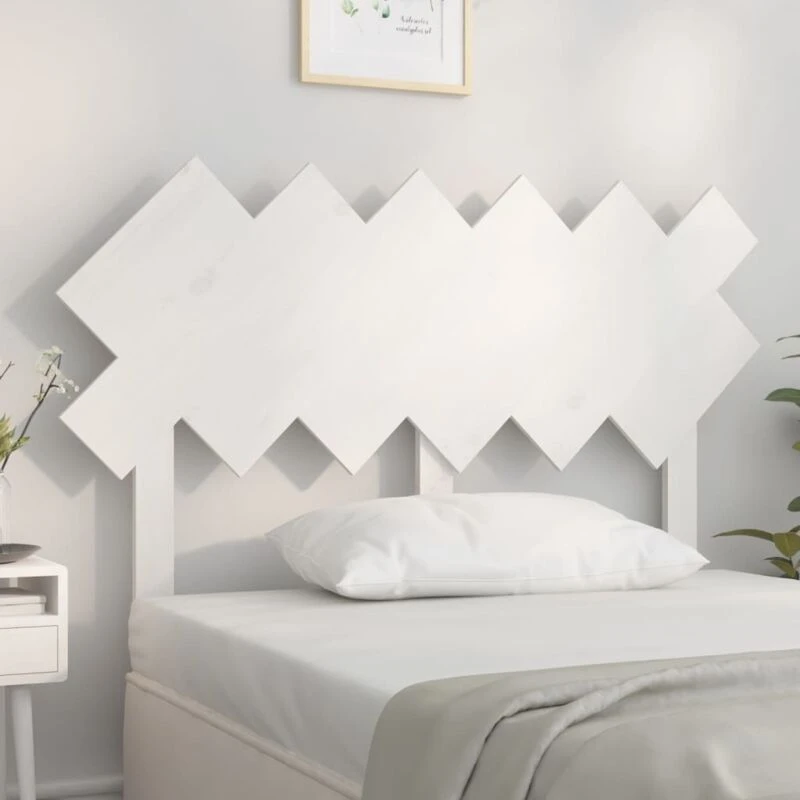 Image of Vidaxl Bed Headboard White 122.5X3X80.5cm Solid Wood Pine, White 819211