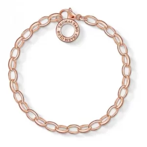 Image of Ladies Thomas Sabo Rose Gold Plated Sterling Silver Charm Club Charm Bracelet