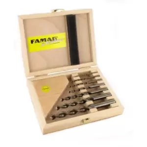 Image of FAMAG Set of 6 Pieces in Wooden Case, Drill Bit 1594 3, 4, 5, 6, 8mm and Vario C