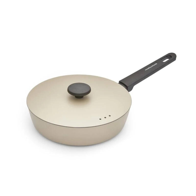 Image of Morphy Richards 24cm Forged Aluminium Saute Pan in Cream Size: Medium Cream Unisex Medium
