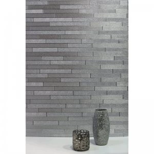 Image of Foil Slate Silver Wallpaper