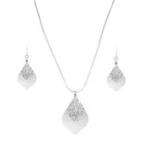 Image of Mood Silver Plated Crystal Polished Pear Shape Set