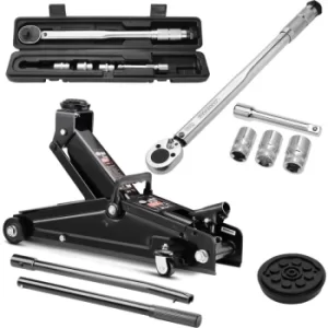 Image of Car Jack Trolley 3 Ton Lift Hydraulic Torque Wrench 1/2' Tool Heavy Duty Set New