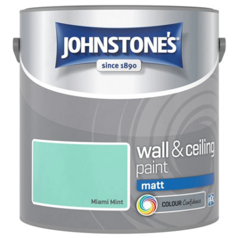 Image of Johnstone's Matt Emulsion Paint, 2.5L, Miami Mint