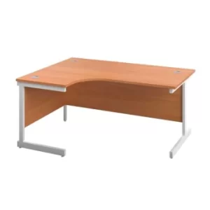 Image of 1600 X 800 Single Upright Rectangular Desk Beech-White