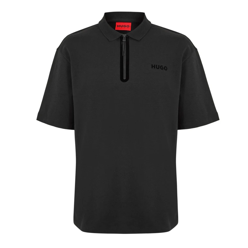 Image of Hugo Mens Dubilo Short Sleeve Polo Shirt Black male S