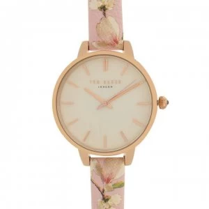 Image of Ted Baker Marble and Floral Watch - Rose gold