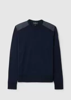 Image of Belstaff Mens Kerrigan Crewneck Sweatshirt In Washed Navy