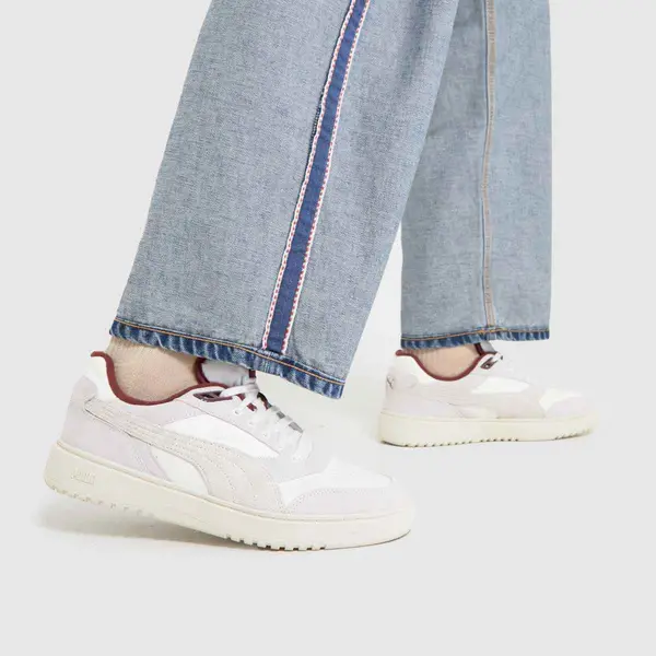 Image of Puma Warm White - Dark Jasper Double Court P R M Trainer White Male 9 189823UK