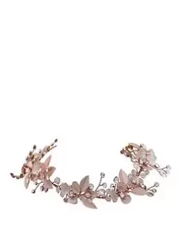 Image of Jon Richard Rose Gold and Leaf Hair Vine, Silver, Women