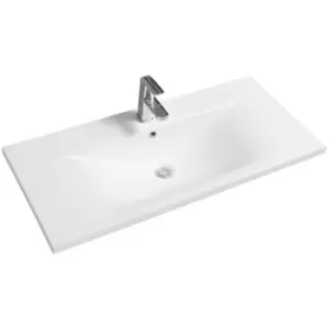 Image of Thin-Edge 5089 Ceramic 101cm Inset Basin with Dipped Bowl - size - color