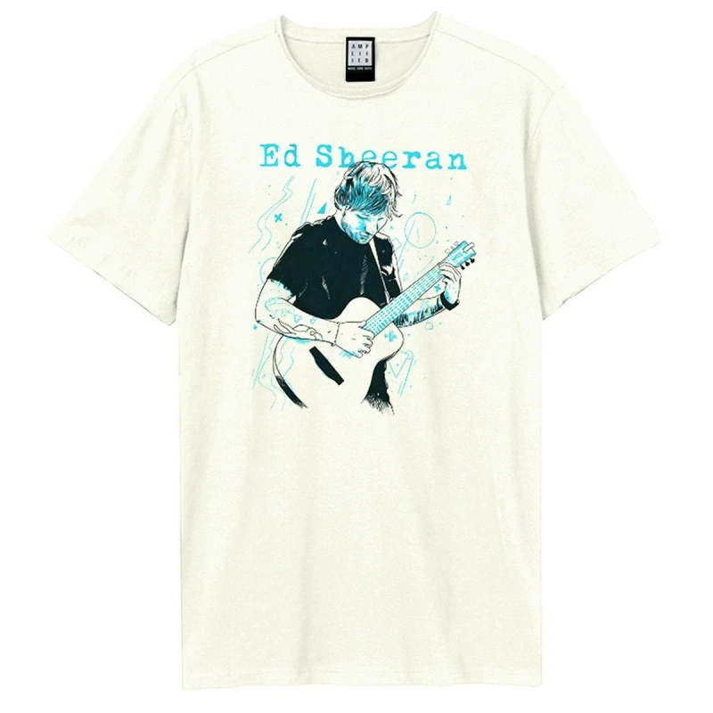 Image of Amplified Amplified Men Ed Sheeran Doodle T-Shirt in White Size: X-Small White XS Male 5063377084917