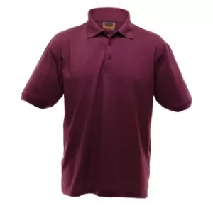 Image of UCC 50/50 Mens Heavyweight Plain Pique Short Sleeve Polo Shirt (XL) (Burgundy)
