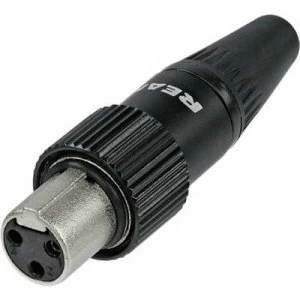 Image of XLR connector Socket straight Number of pins 3 Black Rean AV RT3FCT B