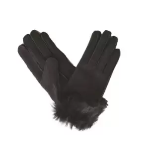 Image of Eastern Counties Leather Womens/Ladies Toscana Trim Cuff Sheepskin Gloves (XL) (Black)