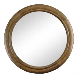 Image of Mango Wood Circular Wall Mirror, 53cm