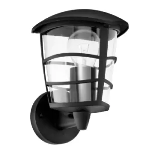 Image of IP44 Outdoor Wall Light Black Modern Lantern 1 x 60W E27 Bulb Porch Lamp