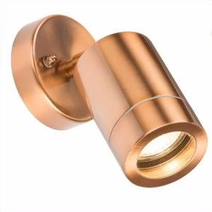 Image of KnightsBridge Adjustable IP65 Brushed Copper Indoor Outdoor Single Wall Light