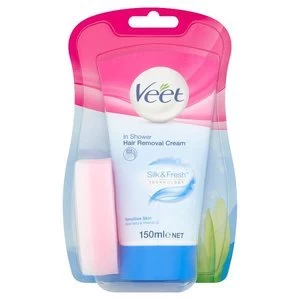 Image of Veet In Shower Hair Removal Cream for Sensitive Skin 150ml