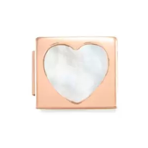 Image of Nomination GLAM Rose Gold Mother of Pearl Heart Charm