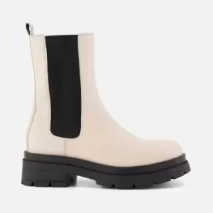 Image of Dune Womens Palmz Leather Chelsea Boots - Ecru - UK 6