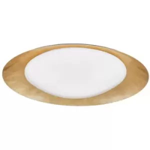 Image of Merano - Bend 50cm Integrated LED Semi Flush Light Metal, White Outside Golden Leaf Inside LED 28W 1400Lm 3000K