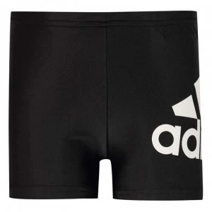 Image of adidas Boys Badge Of Sport Swim Boxer Trunks - Black