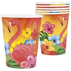 Image of Hawaii Flamingo Paper Cups (Pack Of 6)