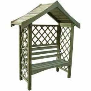 Image of Mercia Garden Products Mercia Pressure Treated Traditional Arbour Seat Wood