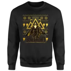 Image of Black Adam Gold Christmas Christmas Jumper - Black - XL
