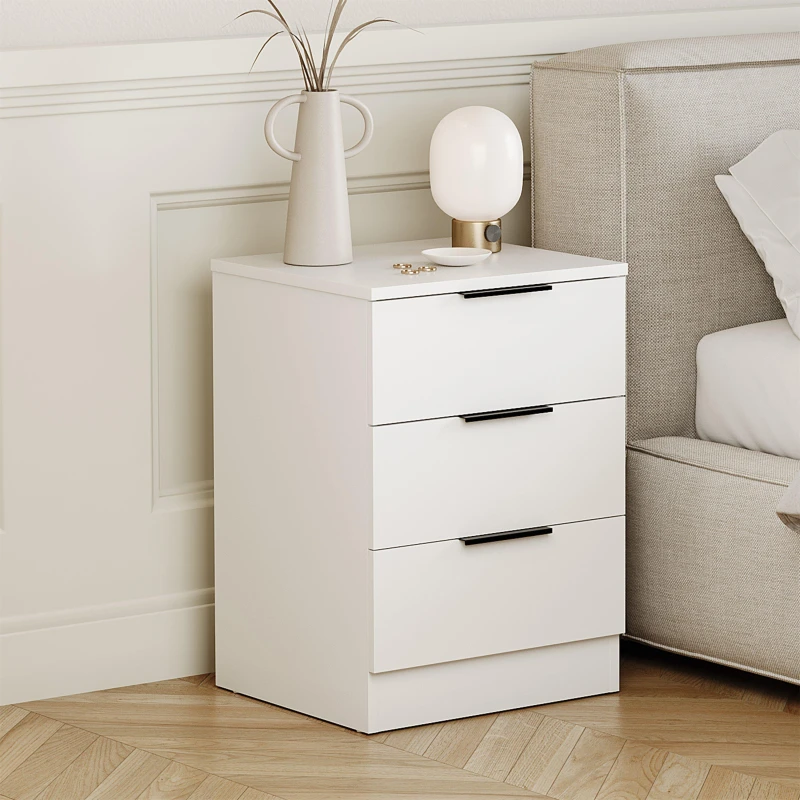 Image of Lassic Trega 3 Drawer Bedside Chest White unisex 3 Drawer