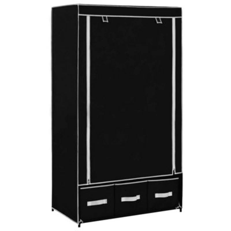 Image of Vidaxl Wardrobe Black 87X49X159cm Fabric